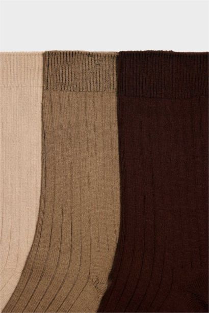 Kadın 3'lü Pamuk Akrilik Uzun Çorap