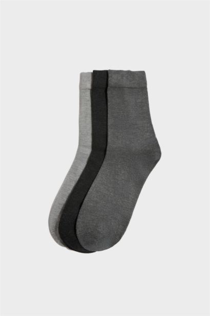 Erkek Dikişsiz 3'lü Bambu Uzun Çorap