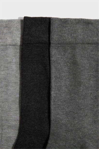 Erkek Dikişsiz 3'lü Bambu Uzun Çorap