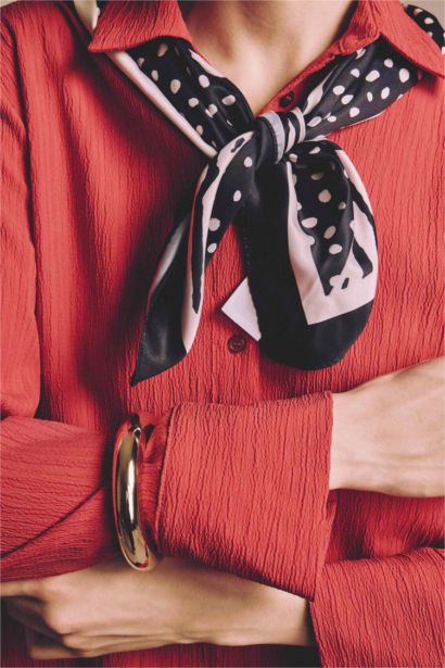 Woman Zebra Print Foulard