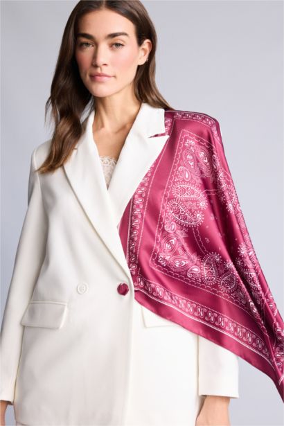 Woman Printed Satin Foulard