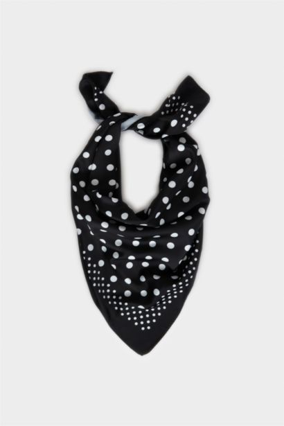 Foulard en satin à pois pour femme