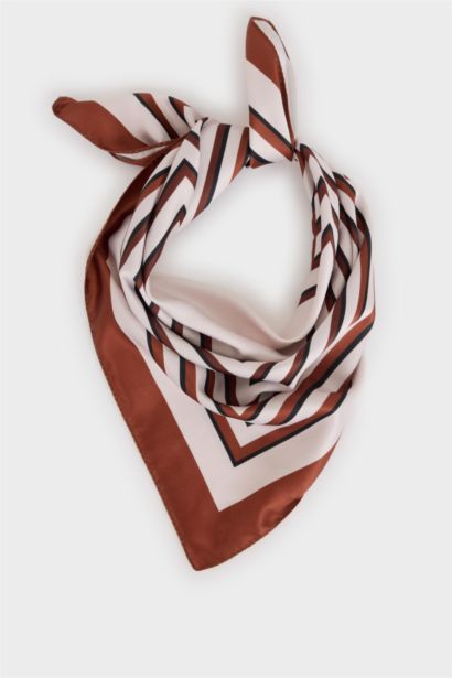 Foulard en satin rayé pour femme