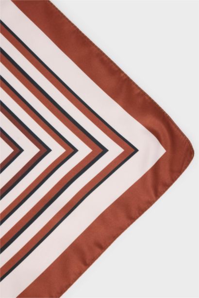Foulard en satin rayé pour femme