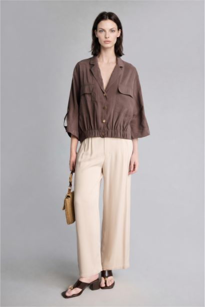 High Waist Culotte Fit Trousers
