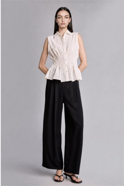 Culotte High Waist Wide Leg Viscose Trousers