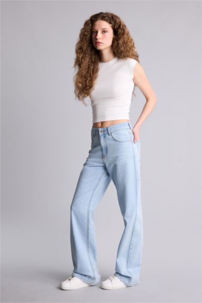 Straight Wide Leg High Waist Jeans