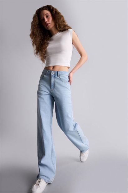 Straight Wide Leg High Waist Jeans