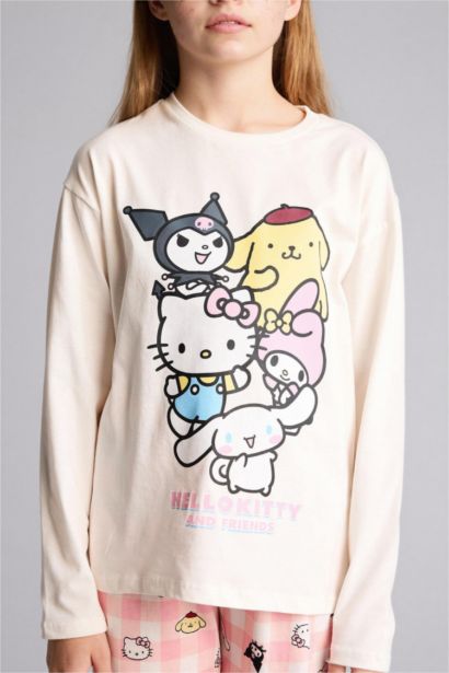 %100 Pamuklu Hello Kıtty 2'li Pijama Takımı Kız Çocuk