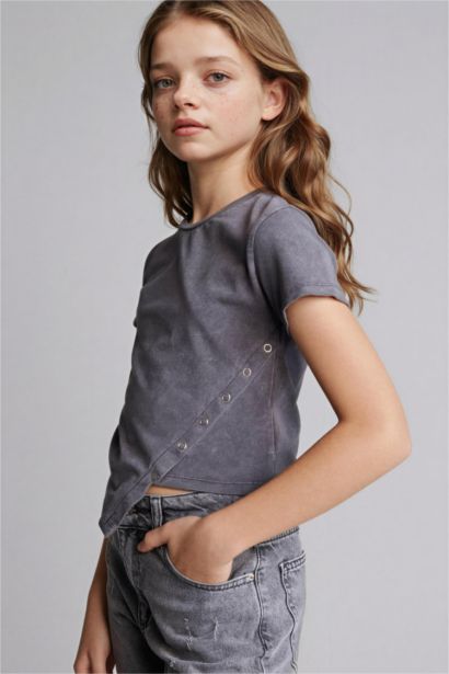 Girl Crew Neck Cotton Short Sleeve T-Shirt