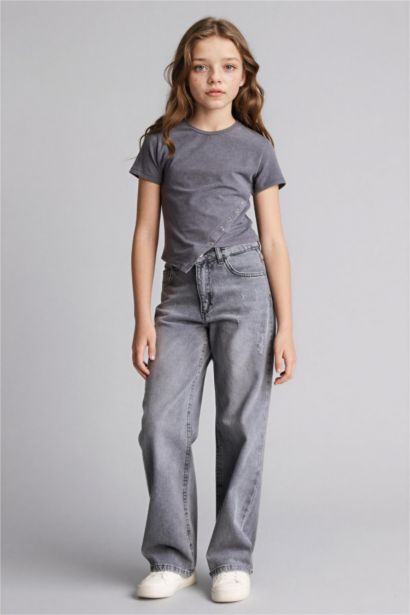 Girl Crew Neck Cotton Short Sleeve T-Shirt