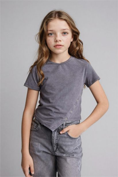 Girl Crew Neck Cotton Short Sleeve T-Shirt