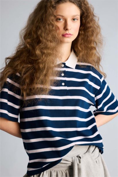 Boxy Fıt Polo Yaka Kısa Kollu Tişört