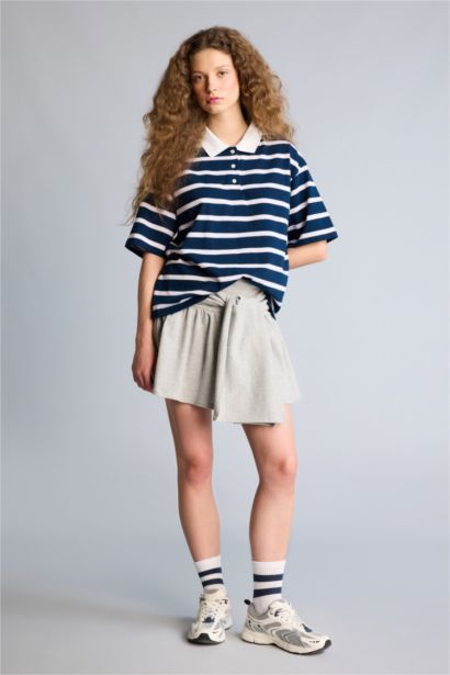 Boxy Fıt Polo Yaka Kısa Kollu Tişört