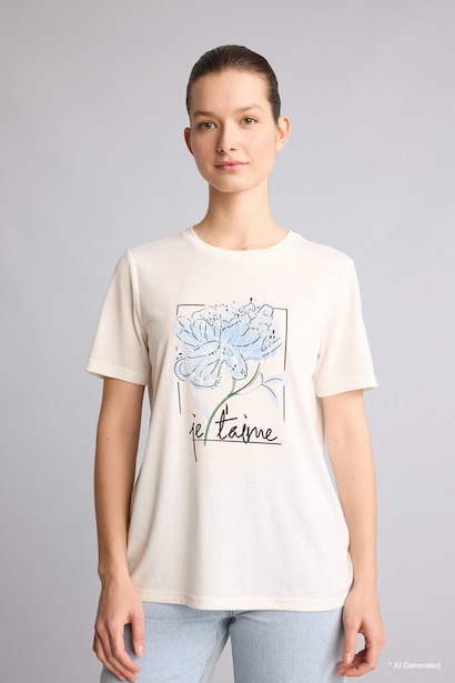 Regular Fit Floral Crew Neck Short Sleeve T-Shirt
