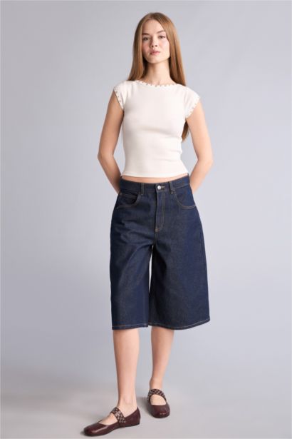 Fıtted Kayık Yaka Kaşkorse Tişört