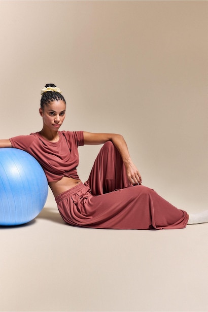 Wide Leg Standard Length Modal Trousers