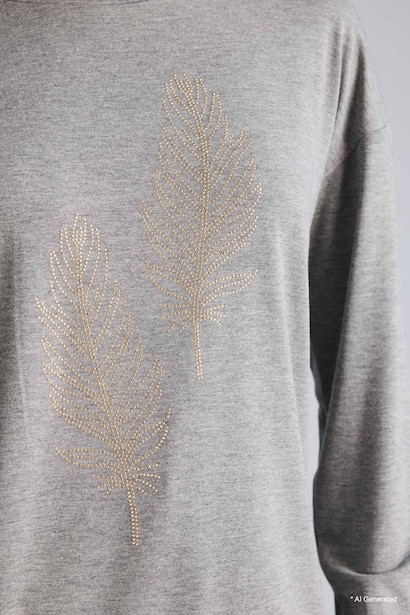 Relax Fit Crew Neck Stone Print T-Shirt
