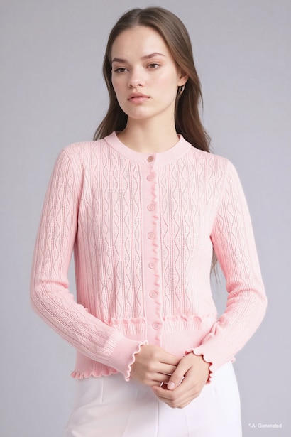 100% Cotton Regular Fit Lace Cardigan
