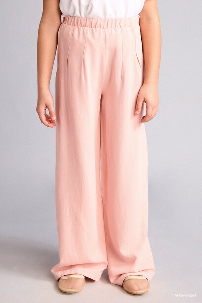Wide Leg Linen Blended Trousers