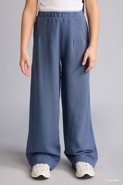 Wide Leg Linen Blended Trousers