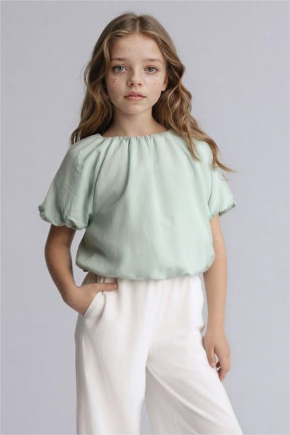 Girl Balloon Fit Short Sleeve Blouse