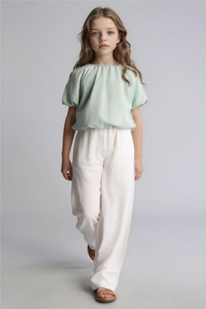 Girl Balloon Fit Short Sleeve Blouse