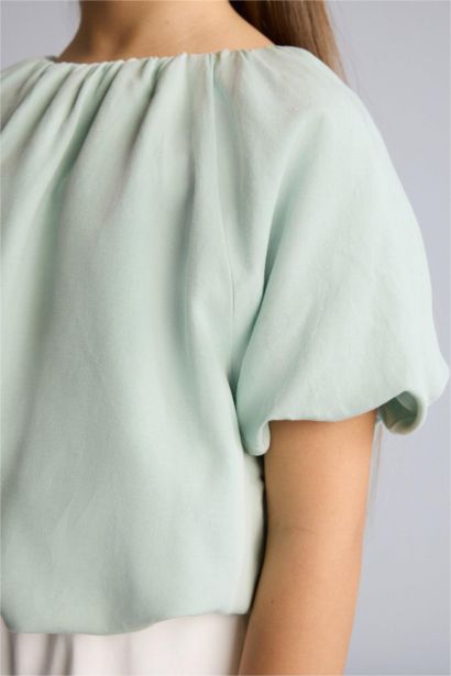 Girl Balloon Fit Short Sleeve Blouse