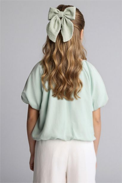 Girl Balloon Fit Short Sleeve Blouse