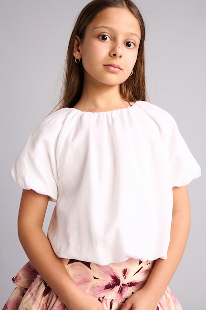 Girl Balloon Fit Short Sleeve Blouse