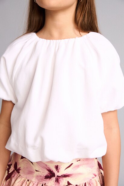 Girl Balloon Fit Short Sleeve Blouse