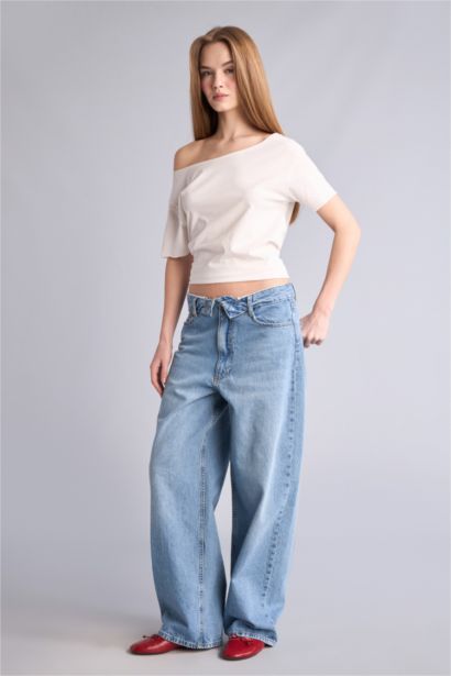 Barrel Fit Normal Bel Pantolon