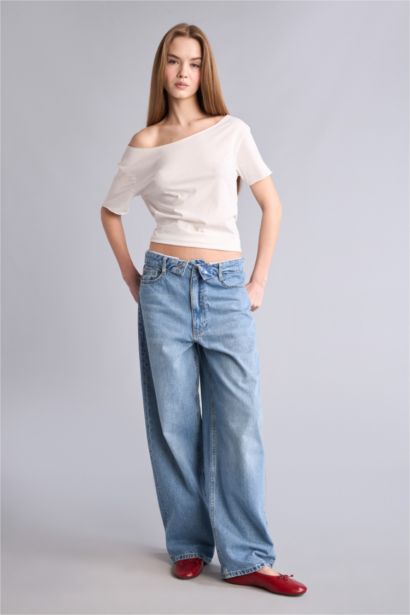 Barrel Fit Normal Bel Pantolon