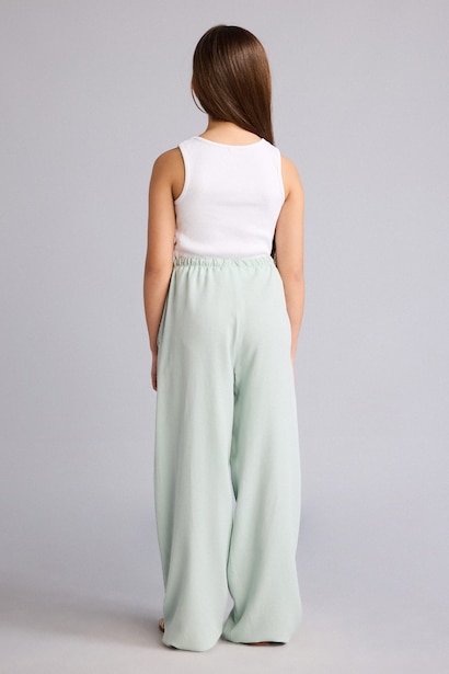 Wide Leg Linen Blended Trousers