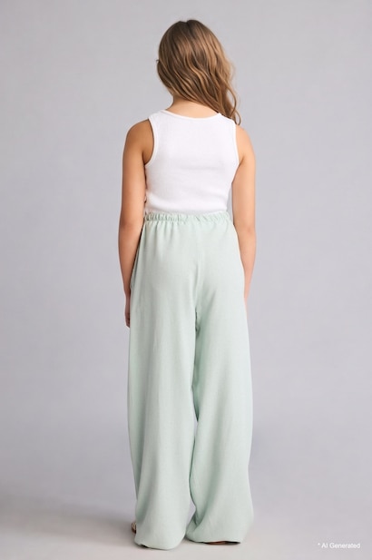 Wide Leg Linen Blended Trousers