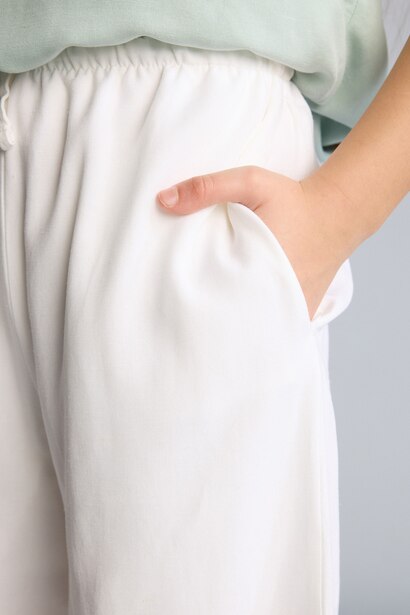 Wide Leg Linen Blended Trousers