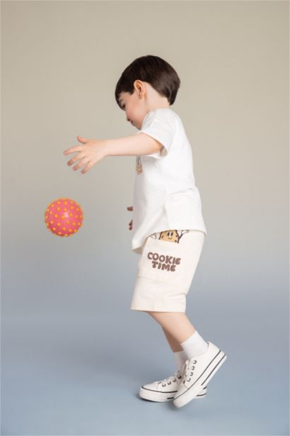 Baby Boy Wide Leg Food Print Shorts