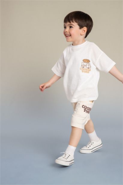Baby Boy Wide Leg Food Print Shorts