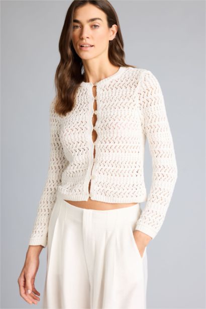 Regular Fit Crew Neck Cardigan