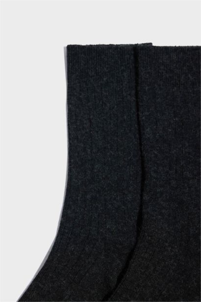 Erkek 2'li Yün Uzun Çorap