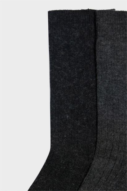 Erkek 2'li Yün Uzun Çorap