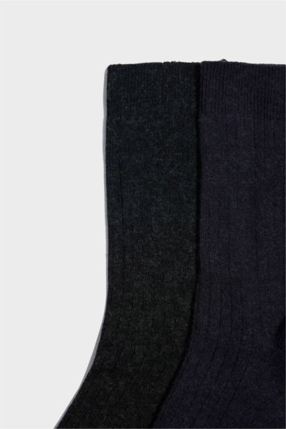 Erkek 2'li Yün Uzun Çorap