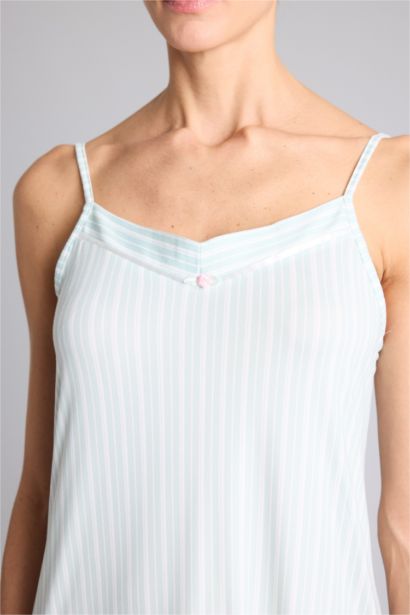 Softshell Çizgili Askılı Gecelik