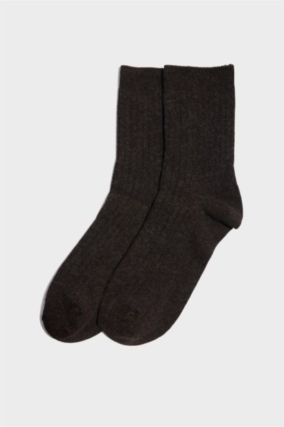 2'li Yün Uzun Çorap