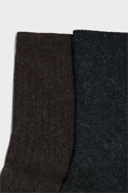 2'li Yün Uzun Çorap