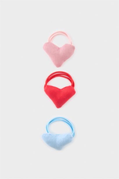 3'lü Kalpli Saç Aksesuarı Kız Çocuk