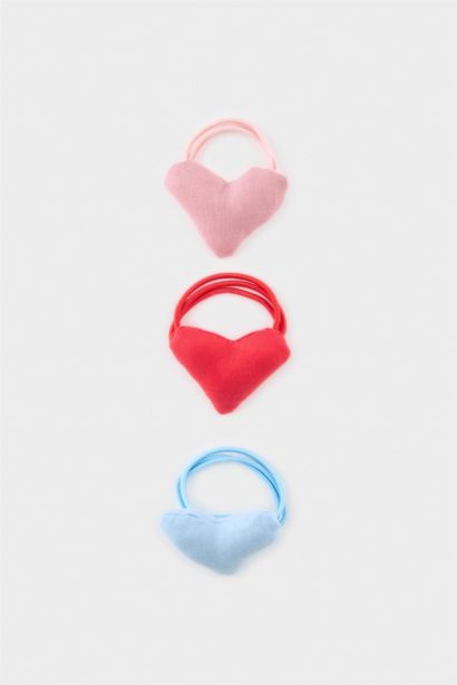 3'lü Kalpli Saç Aksesuarı Kız Çocuk