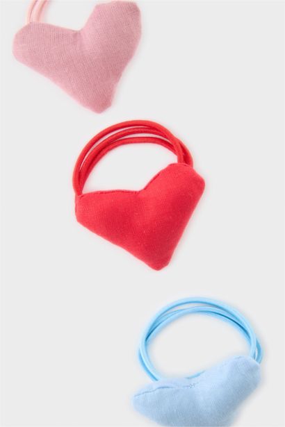 3'lü Kalpli Saç Aksesuarı Kız Çocuk