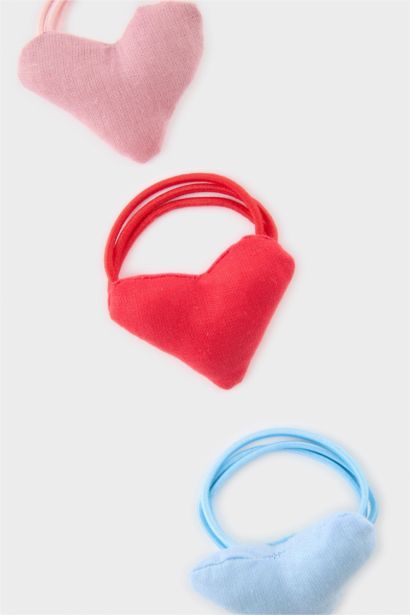 3'lü Kalpli Saç Aksesuarı Kız Çocuk