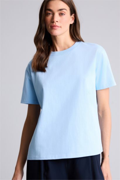 T-shirt premium à col rond et manches courtes Coupe décontractée